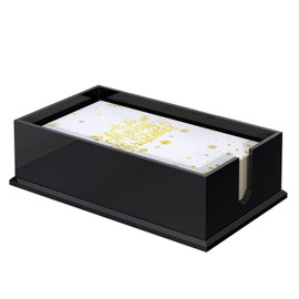 Napkin Holder for Table, Acrylic Guest Towel Holder for Bathroom, Black Napkin Dispenser Holder Tray for Kitchen, Cocktail Napkin Holder, Acrylic Guest Paper Towel Tray for Home Restaurant Bar Cafe