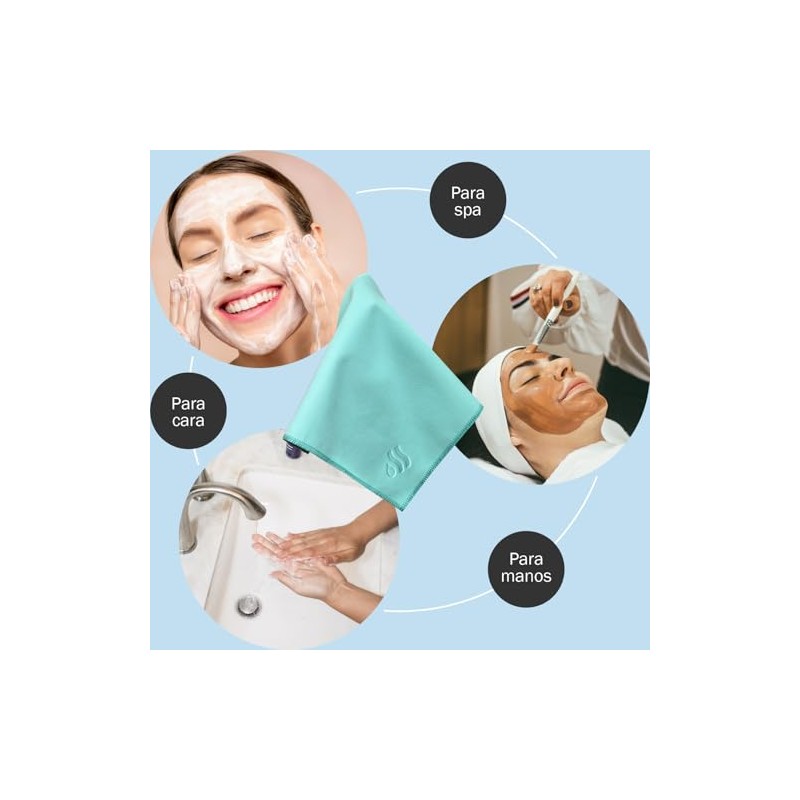 Dry Toallas Faciales Microfibra Set Piezas Ultra Suaves Súper Absorbentes