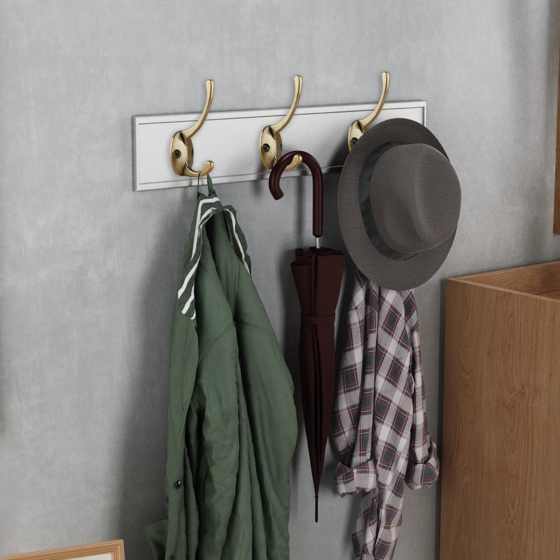 IBosins 32 Pack Antique Brass Coat Hooks Wall Mounted with
