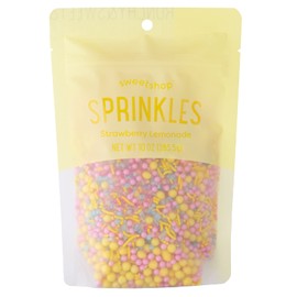 Sweetshop, Sprinkle mix - 10 ounce, Strawberry Lemonade, Edible Sprinkles, fancy sprinkles for Baking and Decorating, use on Cupcakes, Cakes, Cookies, Breakfast Foods and More