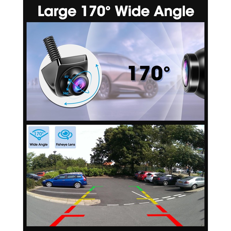 【360°Rotatable】 AHD 1080P Backup Camera for Car Truck Back Up