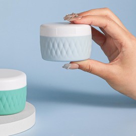 kuangre Travel Containers for Toiletries, Silicone Cream Jars BPA-Free, TSA Approved 2oz Travel Size Containers, Leak-proof Travel Essentials with Lid for Cosmetic Face Hand Body Cream (4 Pack)