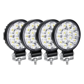 ikaufen 4pcs 3.2 Inch 84W Mini Ultra Thin LED Work Light Spot Beam LED Pods Offroad Driving Lights 12V 24V Fog Lamps for Truck Tractor Boat 4x4 Car SUV ATV Excavator (4pcs-84W)