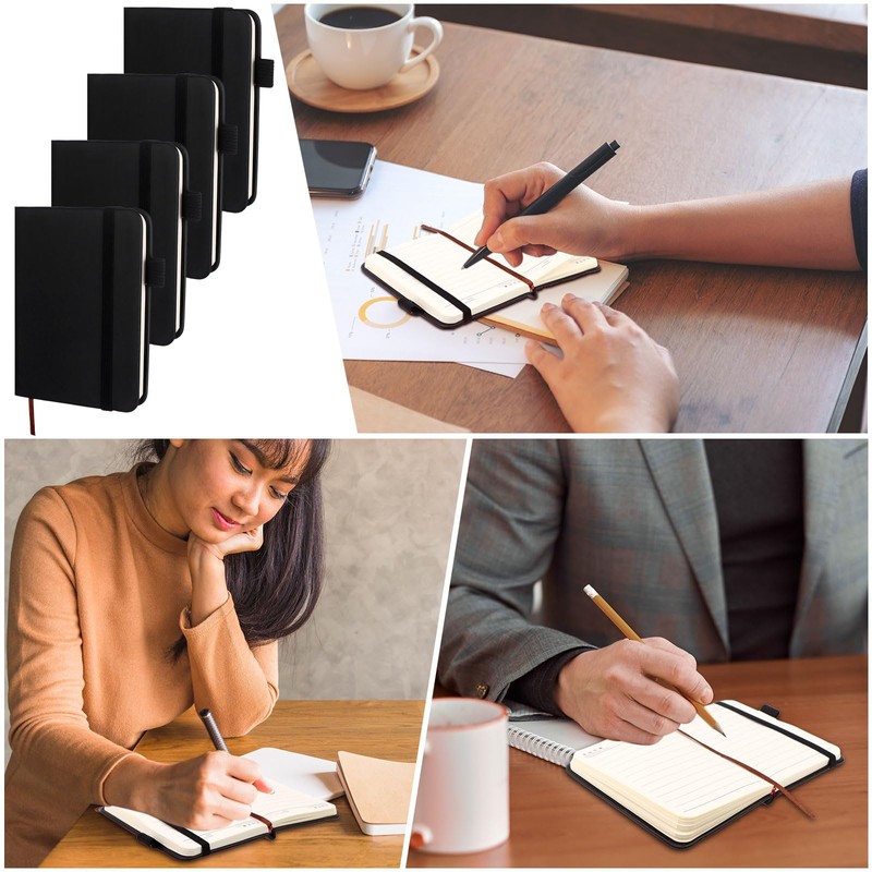 BANBAN 4 Pcs Leather Pocket Notebook A7 Note Book Pocket