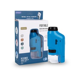 Gukasxi Kids Portable Microscope,60X - 120X Pocket Handheld Microscope Mini Microscope with LED Light High Definition Pocket Microscope for Kids Gift,Educational Toy,Preschool Home Study (Blue)