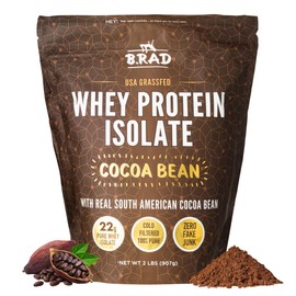 B.rad Grass Fed Whey Protein Isolate | Ultra-Pure, All-Natural, Clean Ingredients | 2 Pounds | 100% USA Sourced | Cocoa Bean (Chocolate)