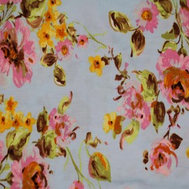 Texco Inc 60" Wide Rayon Spandex Printed Jersey Knit Fabric by The Yard-4-Way Stretch, 180GSM-Soft & Breathable-Apparel, Accessories, Maternity, Decoration & Crafts, Sky Blue Pink 1 Yard