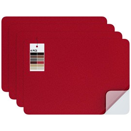 MICTER Self Adhesive Leather Repair Patch, 4pcs Smoth Leather Repair Tape for Furniture, Vinyl Leather Repair Kit for Car Seat, Couch, Chair, Sofa, and Furniture Upholstery (Dark Red)