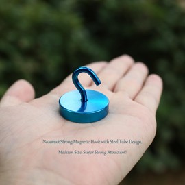 Neosmuk Magnetic Hooks, Cruise Ship Essentials, 100lb+ Heavy Duty Magnetic Hooks for Cruise Cabins, Refrigerator, Grill, Hanging, and Travel | Extra Strong Must-Haves Magnet Hook,RoyalBlue,Pack of 6