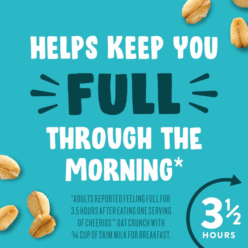 Cheerios Oat Crunch Almond Breakfast Cereal, Made with Whole Grain,