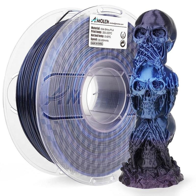Amolen Silk Shiny Gradient PLA Filament, 1.75mm:_Silk Gradient Blue Green