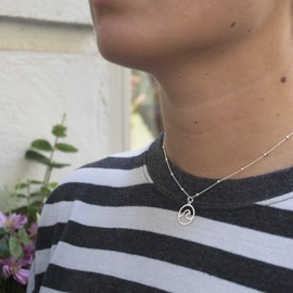 WANDA PLATA Wave Necklace for Young Girls, Women's Silver 925 Beach Jewellery, Maritime Ocean Jewellery, Wave Pendant Chain 40 cm, Sterling Silver
