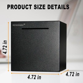 HCHANGEN Piggy Bank for Adults, Stainless Steel Savings Bank, Must Break to Open Metal Money Box for Cash Saving (Black, 4.72inches)