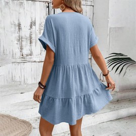 WEIMEY Trajes de Baño Mujer Vestidos Cover Up Playa Salida de Baño Ropa Pareos Cuello V Holgado