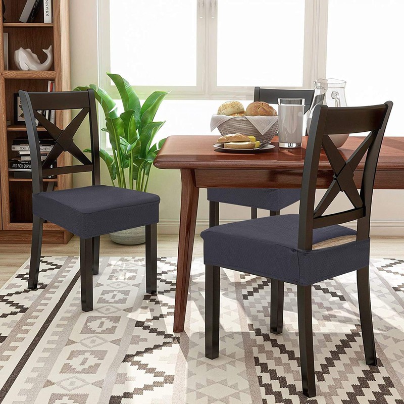 smiry Dining Chair Seat Covers, Jacquard Dining Chair Seat Protectors,