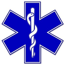Rogue River Tactical EMS EMT Star of Life Sticker Decal Blue Medical Paramedic Ambulance (5")