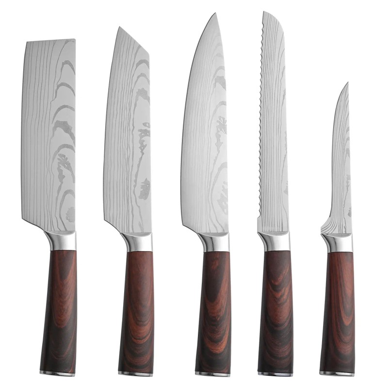 Multi-Purpose High Quality Kitchen Knives Set Stainless Steel Santoku Chef