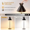 DEELUX Table Lamp Dimmable Wireless (Black, 1 Piece)