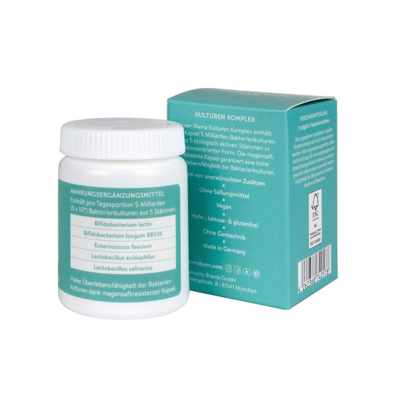 MABYEN Mama Kulturen Complex 30 Capsules | Probiotics Intestinal Cleaning,