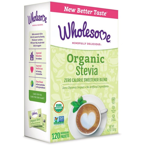 Wholesome Sweeteners Organic Stevia, 1 Gram Packets, 120 Count