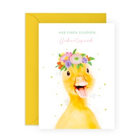 Central 23 Lustige Enten-Geburtstagskarte für Frauen – 'HAB EINEN SCHÖNEN GEBURTSQUACK' – humorvolle Geburtstagskarten für Kinder Freunde sie – Wortspiel – kommt mit Aufklebern