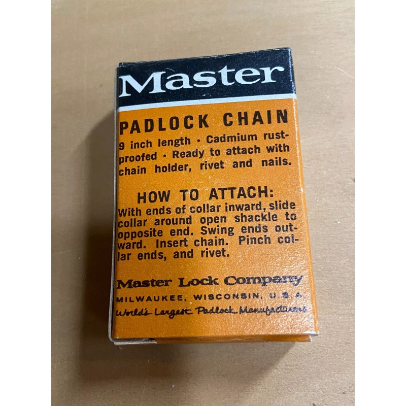 Master Padlock Chain No. 70C NOS Vintage