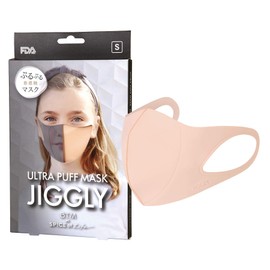 Spice Of Life JGM1011SBE Jiggly Ultra Puff Mask, Beige, Size S, Droplet Filtration, Soft, Suitable For Sensitive Skin, Good Fit, Antibacterial, Washable 100 Times, Durable, Easy to Breathe, No Ear Pain, Made in Korea, For Women
