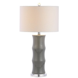 JONATHAN Y JYL3015B Tiki 26.5" Ceramic LED Lamp Contemporary,Traditional,Transitional for Bedroom, Living Room, Office, College Dorm, Coffee Table, Bookcase, Gray