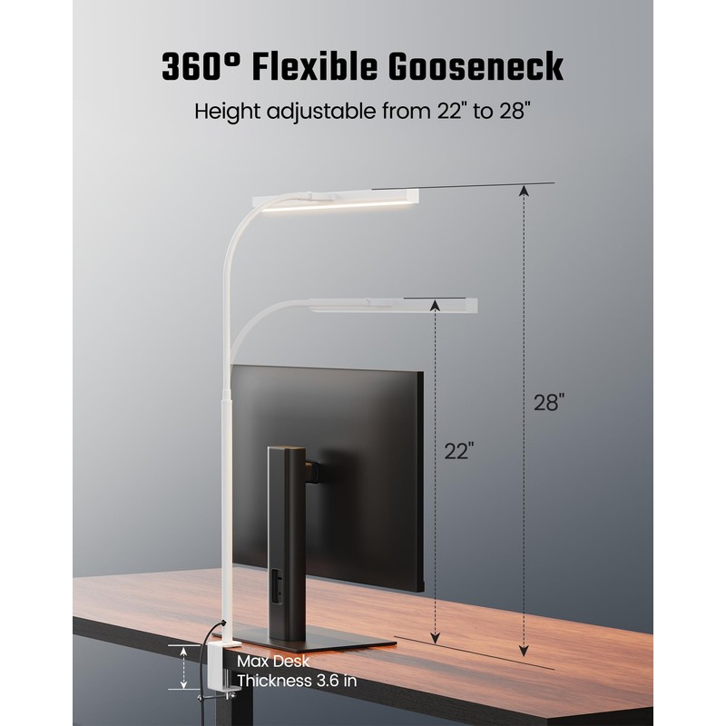 SUPERDANNY LED Desk Lamp for Home Office, Eye-Caring Desk Light