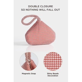 BABEYOND Women's Beaded Clutch Evening Bags Vintage Elegant Triangle Purse for 1920s Party Prom Wedding, Rosegold, One Size