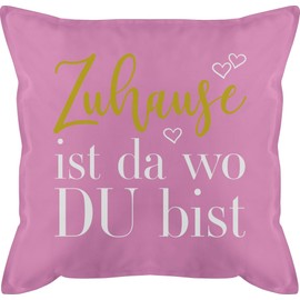 Cushion 50 x 50 cm - Valentine's Day Partner Ideas - Zuhause ist da wo DU bist - 50 x 50 cm - Pink - Valentine's Day Gift Valentine's Day Valentine's Day Valentine's Day Valentynki Valemtinstag Gift