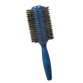 Tredoni 100% Boar Bristle Hair Brush Extra Firm Blow Drying Round Brush 70 mm blue