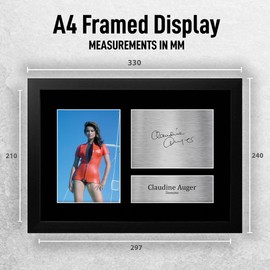 HWC Trading FR A4 Claudine Auger James Bond Thunderball Gifts Printed Signed Autograph Picture for Movie Memorabilia Fans - A4 Framed