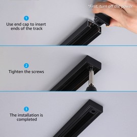 LEONLITE 10-Pack H Track End Cap, H Type Single Circuit 3-Wire Track Lighting End Stop, UL Listed, Flame Retardant Material, for H Track System, 5 Years Warranty, Black