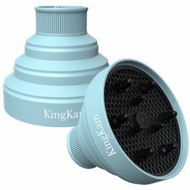 Collapsible Silicone Hair Dryer Diffuser - Travel and Easy Storage - Fit Most Hair Dryers with Nozzle Diameter D-1.575Inch to 1.968 Inch (4-5cm) - Blue