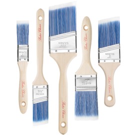 Bates- Paint Brushes Set, 5 Pack, 1"/1.5"/2"/2.5", Flat & Angled Paint Brushes for Walls, Treated Wood Handle, Stainless Steel Ferrule