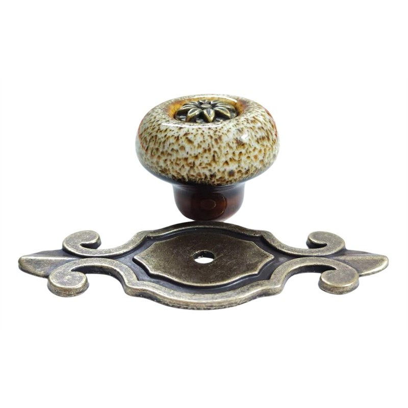 Wannianmu 5 Pack Retro Ceramic Knobs,Vintage Dresser Kitchen Petal Cabinet