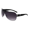 Khan Dune - Rounded Zigzag Oversized Shield Sunglasses (Smoke Gunmetal)