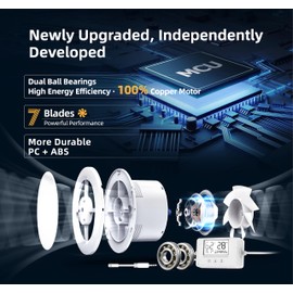 3 Speed Bathroom Fan with Humidity Sensor with Remote Control, Timer Humidity & Temperature Control Quiet Upgraded 2600RPM Vent Fan for Attic Basement Garage Washroom P109A