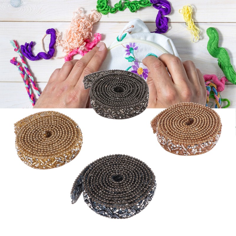4Pcs Crystal Rhinestone Ribbon Self Adhesive Cuttable Shiny Rhinestone Ribbon