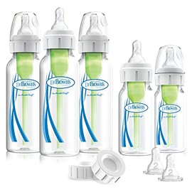 Dr. Brown's Natural Flow Options+ Anti-Colic Baby Bottles Newborn Feeding Set,