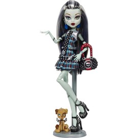 Monster High Frankie Stein Reproduction Doll Wearing Original Fashion & Shoes with Pet, Display Stand & Accessories, 10-5-inch Collectible Toy