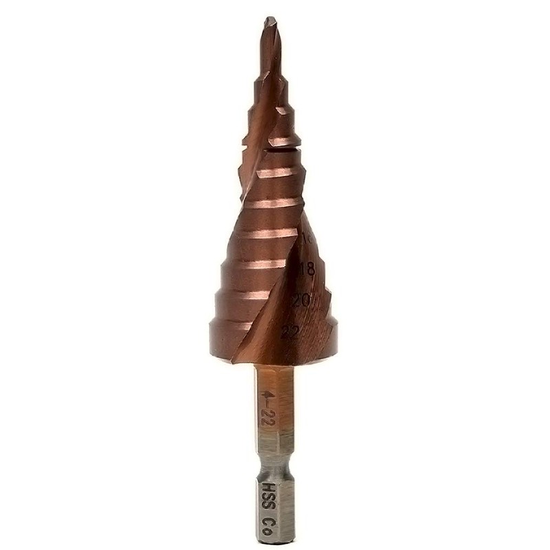 Mengshen Drill Bit 4-22 mm, HSS M35 Cobalt Step Drill