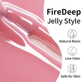 Firedeep Pink Gel Polish, Jelly Nude Pink Gel Nail Polish UV/LED Soak Off Gel Polish Clear Pink Gel Nails Long Lasting for Nail Art Manicure DIY at Home Spring Summer Gift