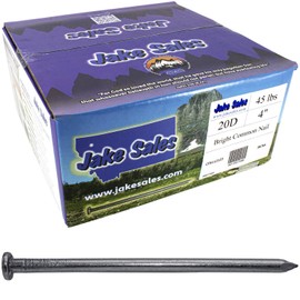 4 Inch Bright Common Nail (20D) 45 pounds ~1,310 Nails. Good for general construction projects