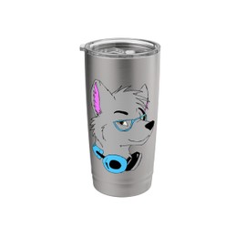 Djing Dj Wolf Furry tshirt Furries Tail Ears Cosplay Shirt Stainless Steel Insulated Tumbler