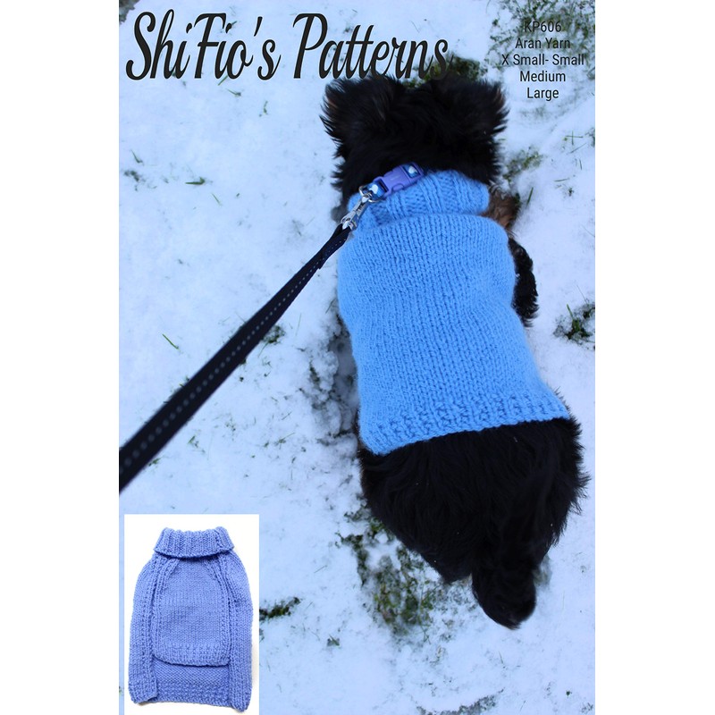 Knitting Pattern for Plain Dogs Coat, 4 Sizes Included, Aran