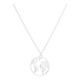 Deluxe Conjunto Collar + Pulsera Brazalete Dije Mapa Mundo Mundi