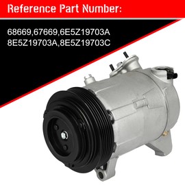 cciyu AC Compressor for Car 2006-2010 for Ford Fusion 3.0L 2.3L,2010 for Ford Fusion 2.5L 3.5LAir Conditioning Compressor with Clutch 6 Grooves 68669