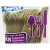 Gold Plastic Cutlery Set 48 Pc Knifes Forks and Spoons